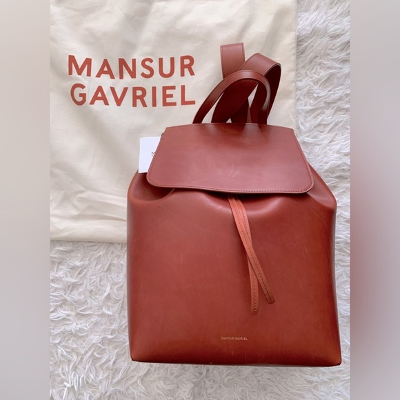 Mansur Gavriel Classic Leather Backpack in brandy avion NWT - Picture 7 of 10